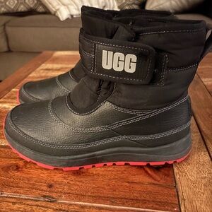 UGG Kids Black and Red Snow Boots